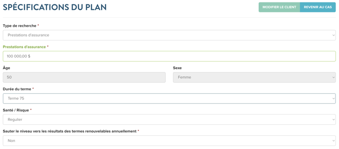 specification du plan